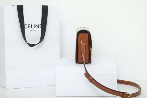 Replica Celine Teen Triomphe Bag - White Canvas & Calfskin - Image 8