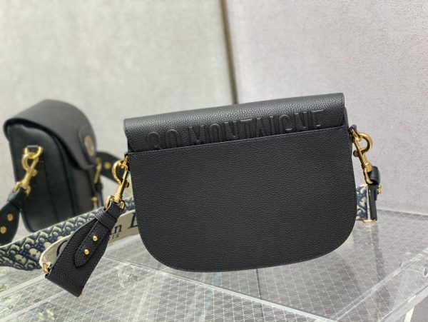 Replica Dior Bobby Bag Black Box Calfskin, Blue Oblique Strap M9320Umob - Image 4
