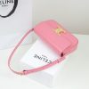 Best Replicas Bags - Replica Celine Triomphe Shoulder Bag - Shiny Calfskin Pink Shop For Best Louis Vuitton LV Replica Bags With Cheap Price