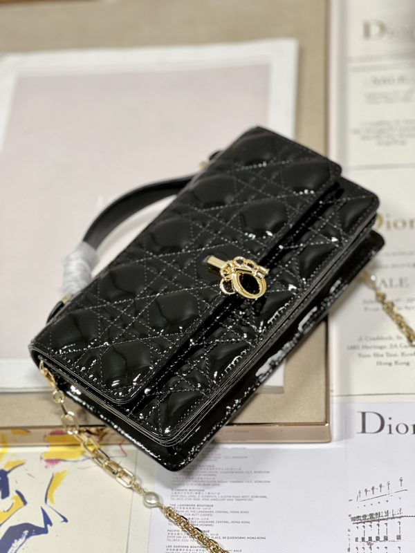 Replica Dior Miss Mini Bag - Black Patent Cannage Calfskin - Image 6