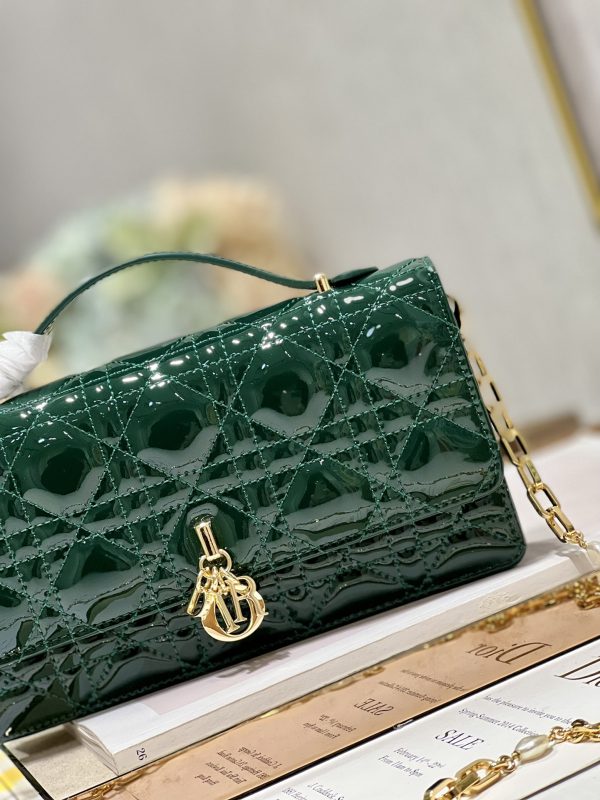 Replica Dior Miss Mini Bag in Rose Pine Green Patent - Image 8