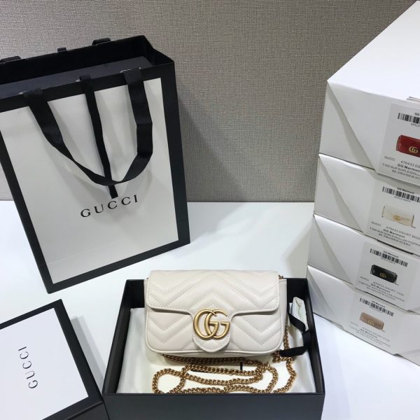 Replica Gucci GG Marmont Super Mini Bag in White - Image 8