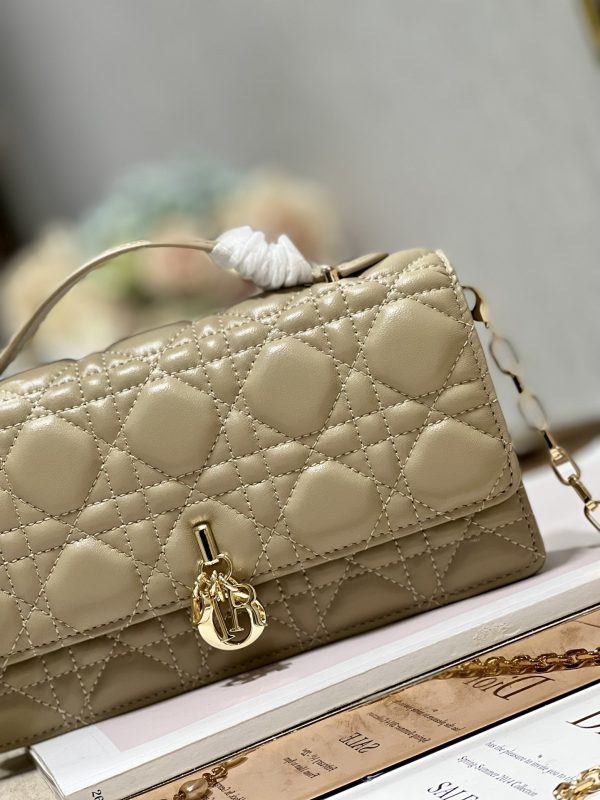 Dior Miss Mini Replica Bag in Apricot Lambskin Cannage - Image 8