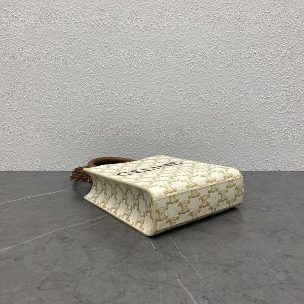 Replica Celine Triomphe Mini Tote in White - Image 7