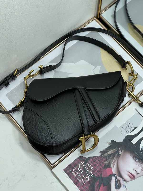 Replica Dior Saddle Bag - Black Grained Calfskin M0455Cbaa_M900 - Image 6