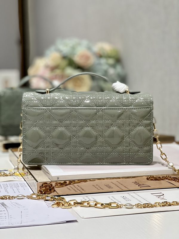 Dior Miss Mini Bag Replica in Rock Gray Patent Calfskin - Image 9
