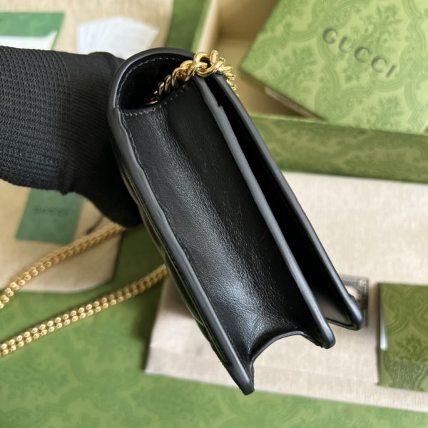 Replica Gucci GG Matelasse Chain Wallet 723787 Black - Image 6
