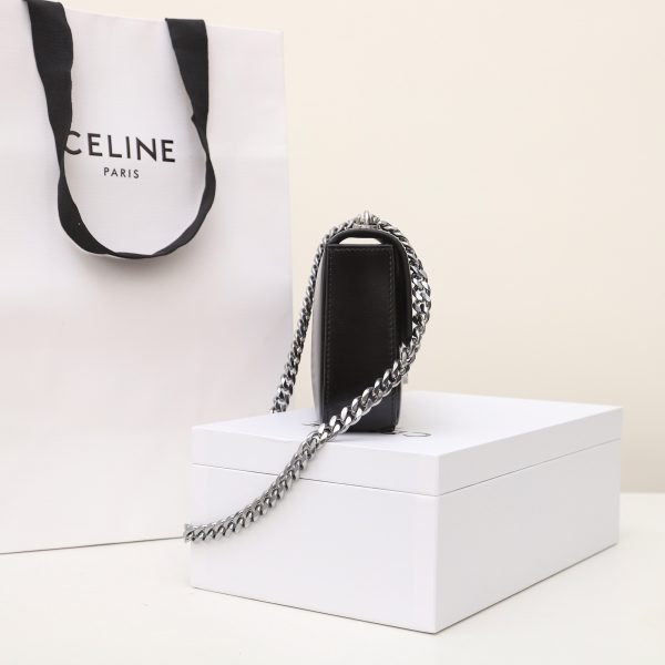 Celine Triomphe Replica Shoulder Bag - Shiny Calfskin Silver - Image 7