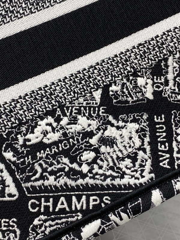 Dior Book Tote Replica – Black & White Paris Embroidery, Large M1265Zomp_M993 - Image 4