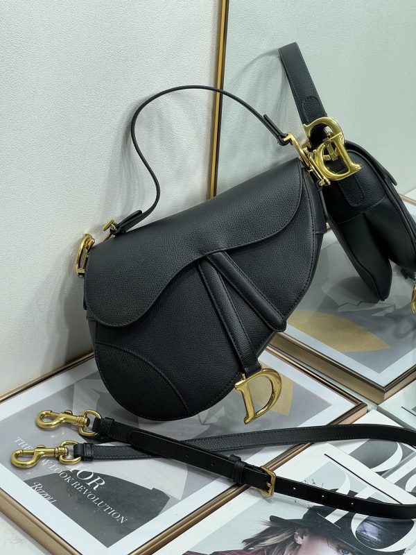 Replica Dior Saddle Bag - Black Grained Calfskin M0455Cbaa_M900 - Image 7