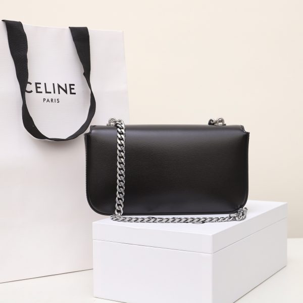 Celine Triomphe Replica Shoulder Bag - Shiny Calfskin Silver - Image 5