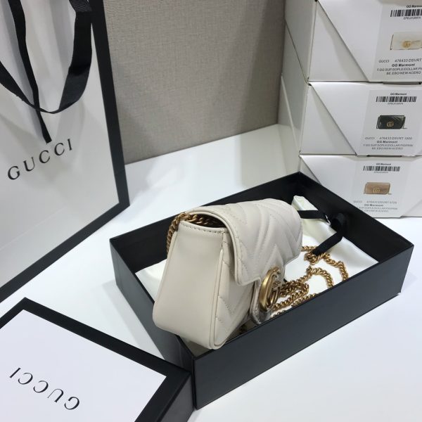 Replica Gucci GG Marmont Super Mini Bag in White - Image 5