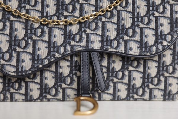 Replica Dior Saddle Pouch in Blue Oblique Jacquard - Image 5