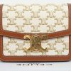 Best Replicas Bags - Replica Celine Teen Triomphe Bag - White Canvas & Calfskin Shop For Best Louis Vuitton LV Replica Bags With Cheap Price