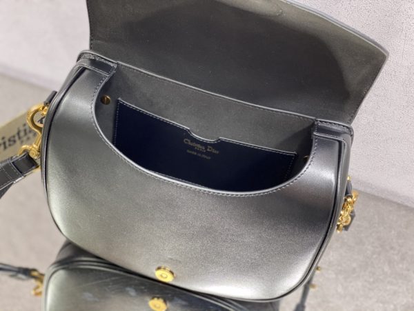 Replica Dior Bobby Bag Black Box Calfskin, Blue Oblique Strap M9320Ubby_M911 - Image 5