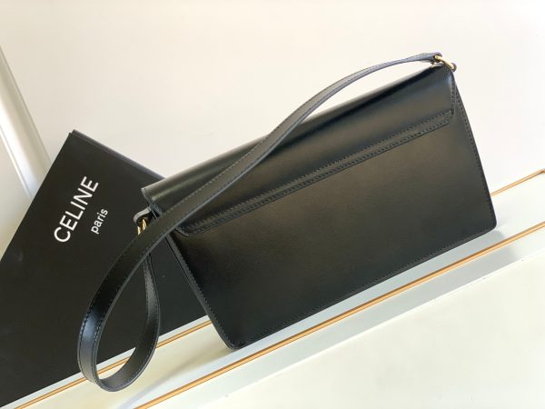 Celine Trapeze Triomphe Bag – Black Shiny Calfskin Replica - Image 4