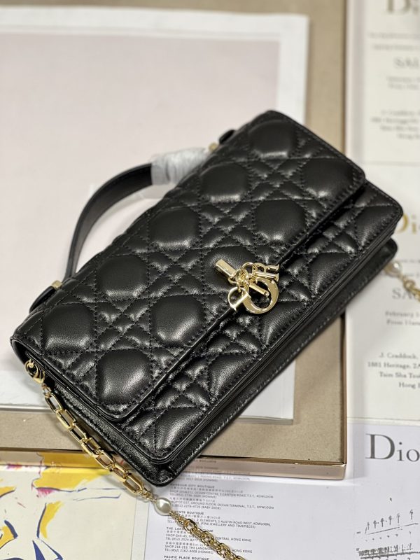 Replica Dior Miss Mini Bag Black Lambskin Cannage Design - Image 4