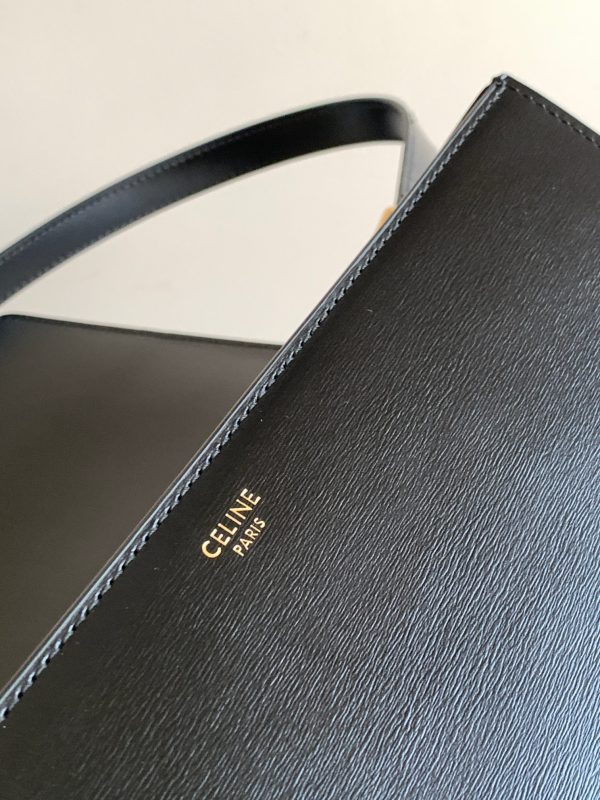 Celine Trapeze Triomphe Bag – Black Shiny Calfskin Replica - Image 7