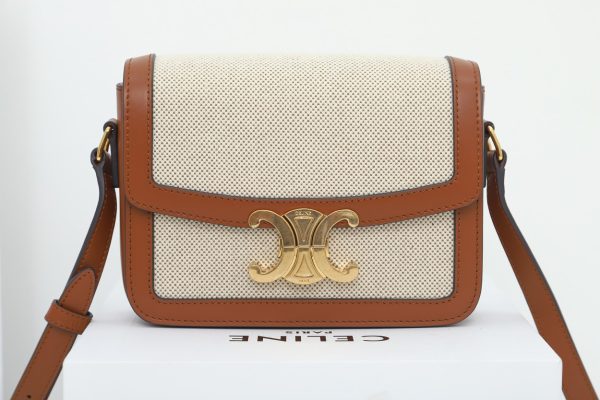 Celine Teen Triomphe Replica Bag - Textile & Calfskin - Image 8