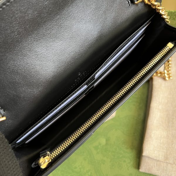 Replica Gucci GG Matelasse Chain Wallet 723787 Black - Image 2