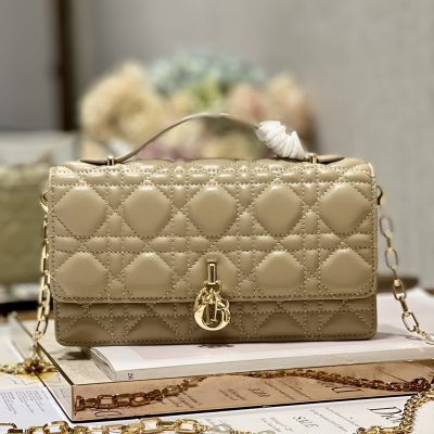 Dior Miss Mini Replica Bag in Apricot Lambskin Cannage