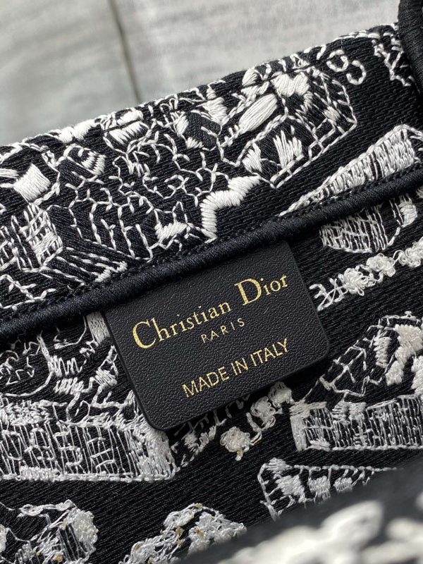 Replica Dior Book Tote - Black & White Paris Embroidery - Image 4