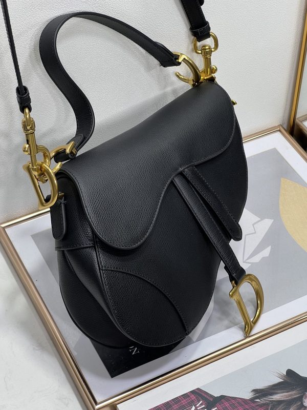 Replica Dior Saddle Bag - Black Grained Calfskin M0455Cbaa_M900 - Image 5