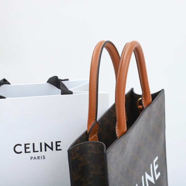 Replica Celine Small Cabas Triomphe Canvas & Calfskin Bag - Image 4