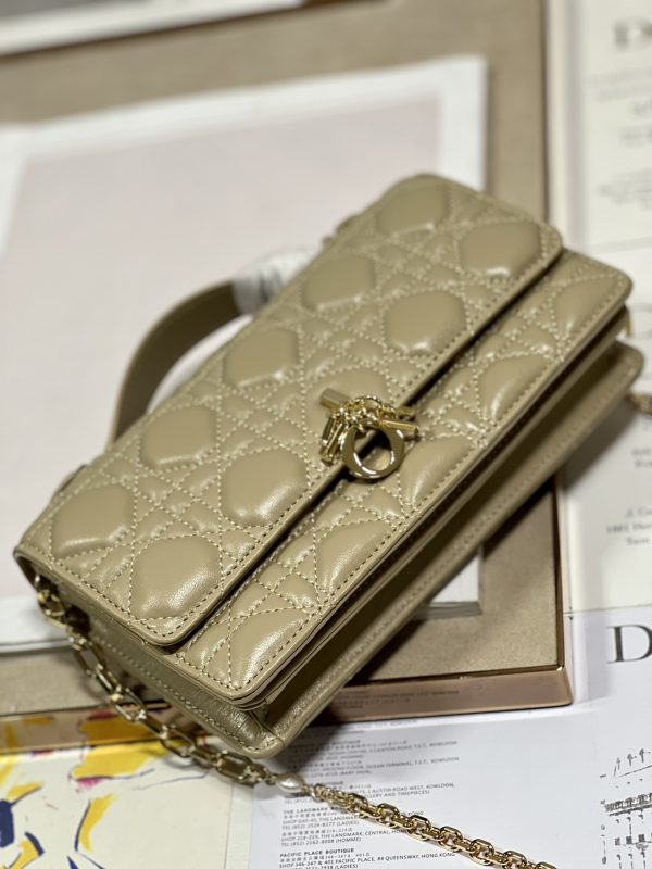 Dior Miss Mini Replica Bag in Apricot Lambskin Cannage - Image 3