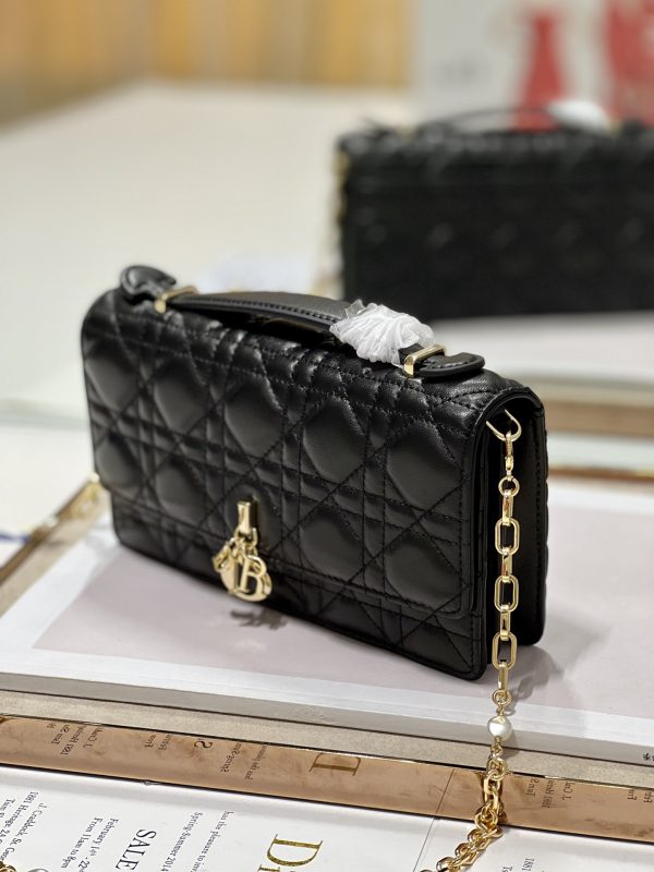 Replica Dior Miss Mini Bag Black Lambskin Cannage Design - Image 9
