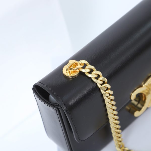 Celine Triomphe Shiny Calfskin Gold Chain Shoulder Bag Replica - Image 3