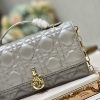 Best Replicas Bags - Replica Dior Miss Mini Bag - Metallic Gray Lambskin Elegance Shop For Best Louis Vuitton LV Replica Bags With Cheap Price