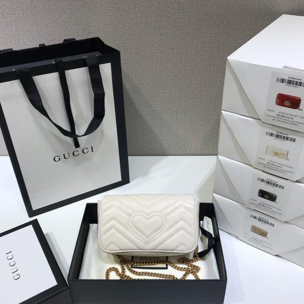 Replica Gucci GG Marmont Super Mini Bag in White - Image 6