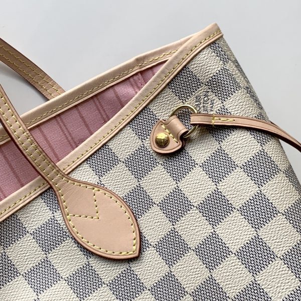 Replica LV Damier Azur Neverfull Pink PM/MM/GM Handbag - Image 7