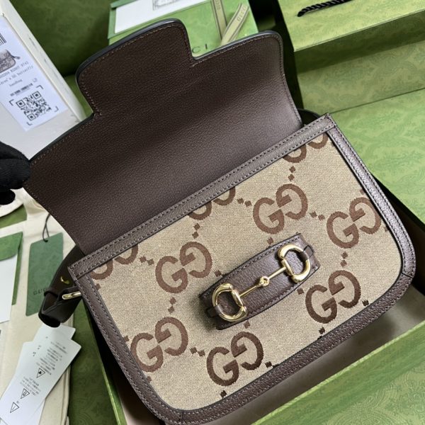 Replica Gucci Horsebit 1955 Brown Leather Shoulder Bag 602204 - Image 5