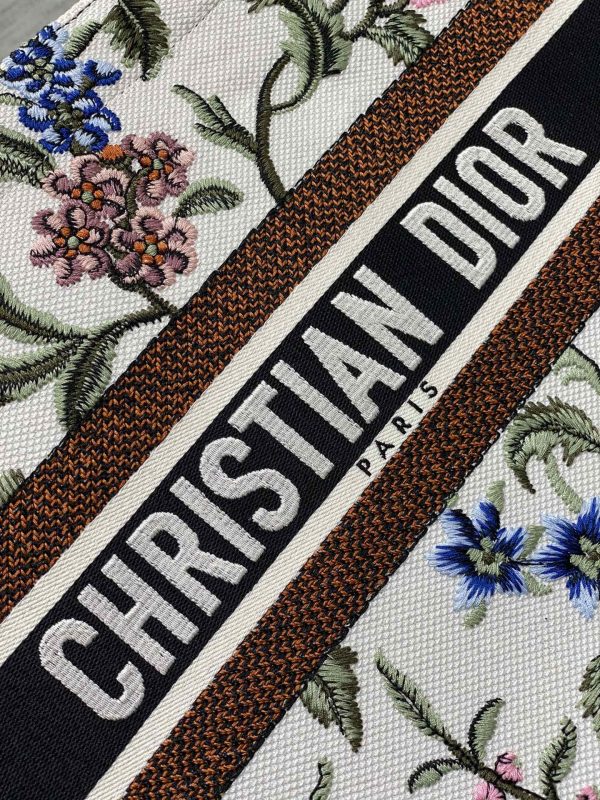 Replica Dior Book Tote White Multicolor Fleurs Embroidery M1296Zeau_M933 - Image 7