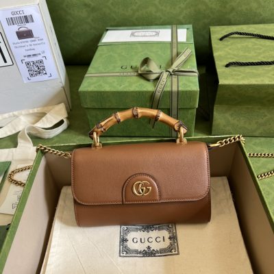 Replica Gucci GG Bamboo Top Handle Bag | Stylish & Compact