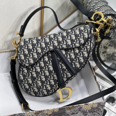 Replica Dior Saddle Bag Blue Oblique Embroidery M0446Criw M928