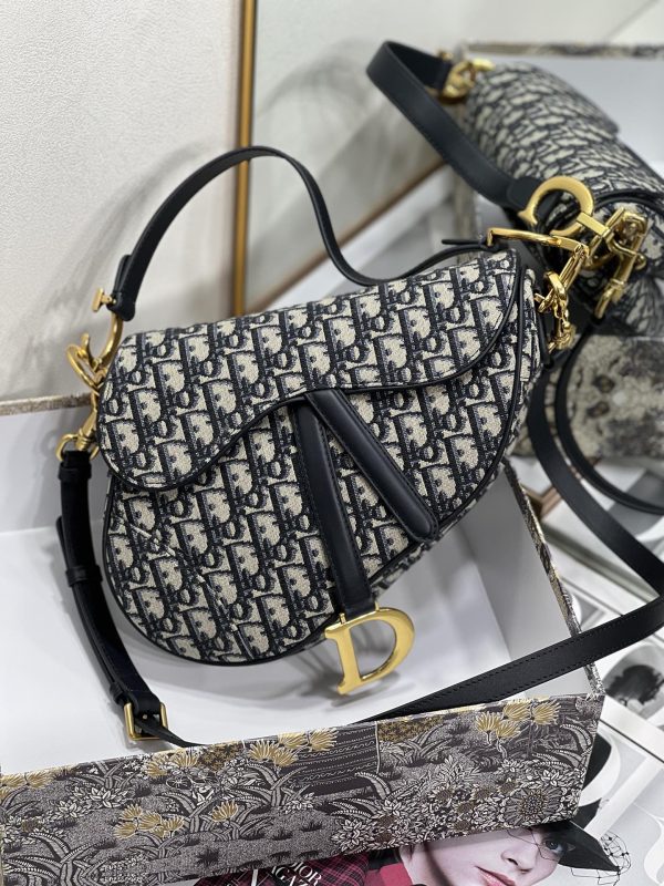 Replica Dior Saddle Bag Blue Oblique Embroidery M0446Criw M928