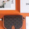 Best Replicas Bags - Celine Medium Triomphe Canvas & Calfskin Replica Folco Bag Shop For Best Louis Vuitton LV Replica Bags With Cheap Price