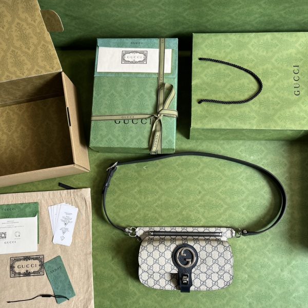 Replica Gucci Blondie Belt Bag GG Supreme Canvas Grey 718154 - Image 2