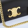 Best Replicas Bags - Celine Triomphe Shiny Calfskin Gold Chain Shoulder Bag Replica Shop For Best Louis Vuitton LV Replica Bags With Cheap Price