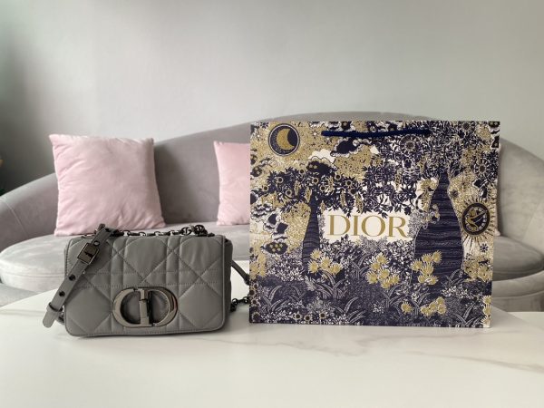 Replica Dior Small Caro Bag in Black Grained Calfskin - Image 8