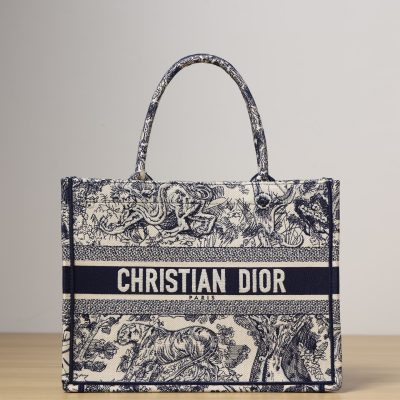 Replica Dior Medium Book Tote Blue Toile Jouy Embroidery M1295Ztdt_M808