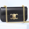 Best Replicas Bags - Celine Triomphe Shiny Calfskin Gold Chain Shoulder Bag Replica Shop For Best Louis Vuitton LV Replica Bags With Cheap Price