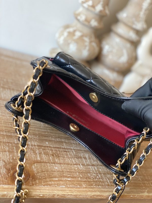 Replica Chanel CF Mini 3710 Black Leather Bag - Image 4