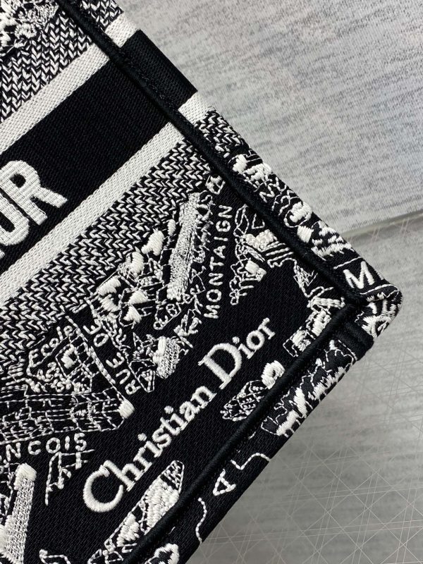 Dior Book Tote Replica – Black & White Paris Embroidery, Large M1265Zomp_M993 - Image 6