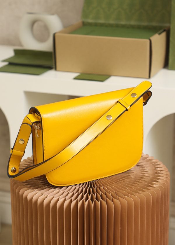 Gucci Horsebit 1955 Shoulder Bag - Yellow Leather Replica - Image 9