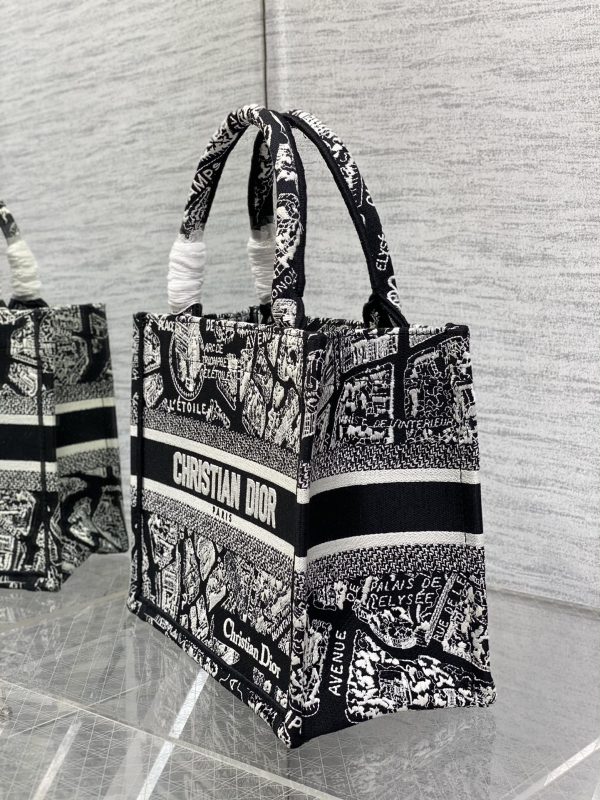 Dior Book Tote Replica – Black & White Paris Embroidery, Large M1265Zomp_M993 - Image 7