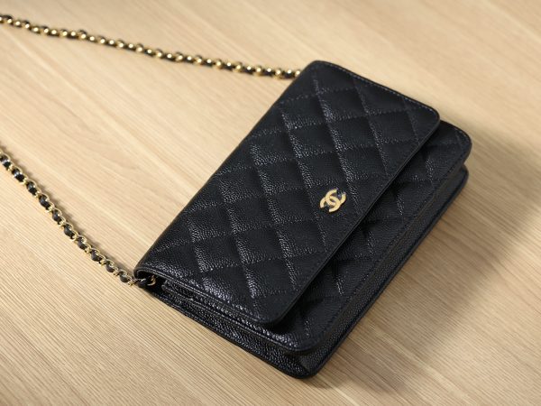 Chanel Replica WOC Black with Gold Chain Bag - Image 8